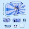 RHOTALL 8 in 1 Cute Travel Carrying Case for Nintendo Switch,Hard Shell Portable Carry Case with 10 Game Card Slots,Protector Cover,Screen Protectors,Strap,2 Thumb Caps for Boys Girls Kids -Blue stit - Image 2