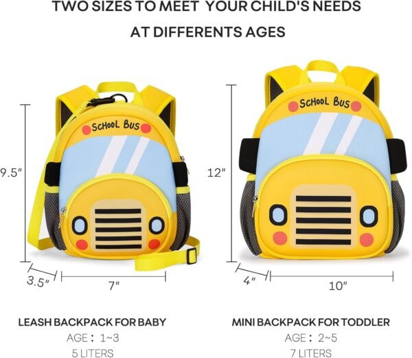 mibasies Toddler Backpacks for Boys 2-4: Baby Preschool Backpack - Kids Car Backpack for Boys Girls - 12inch Mini School Bag - Image 3