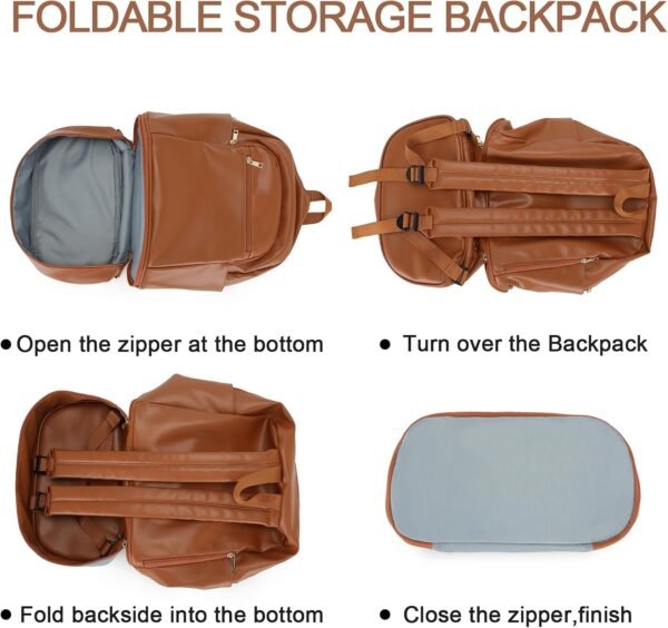 seyfocnia Gym Backpack for Women,Small Travel Backpack with Shoes Compartment Lightweight Backpack Waterproof Sports Backpack Casual Daypack-Brown - Image 5
