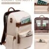 LOVEVOOK Laptop Backpack Women,15.6 Inch Convertible Backpack Purse for Women with USB Port,Fashion Teacher Nurse Bag Work Backpack with Cute Wristlet Bag for Travel Commute,Beige Brown - Image 2