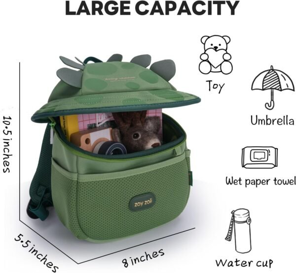 Zoy zoii Kids Backpack Cute Dinasour Gift for Toddler Boy Children Preschool Mini Travel Bag Age 3-6 - Image 4