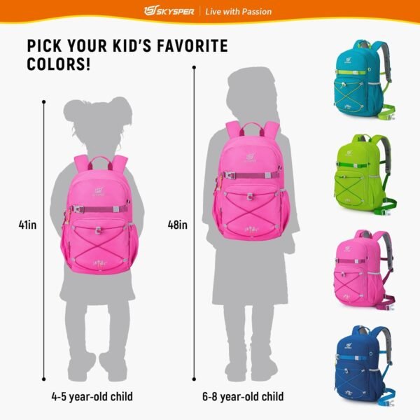 SKYSPER Kids Backpack - 15L Travel Backpacking Small Age 4-6 Ergonomical Design Multi-compartment Breathable Day Pack Preschool Kindergarten Bag - Image 6