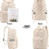 School Backpack for Teen Girls Bookbags Elementary High School Corduroy Laptop Bags Women Travel Daypacks (Strawberry Beige) - Image 6
