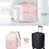 LOVEVOOK Travel Backpack, Carry On Backpack for Women, 40L Flight Approved Personal Item Backpack, Large Water Resistant Luggage Daypack with 3 Packing Cubes, fits 17inch Laptop, Beige-Pink - Image 8