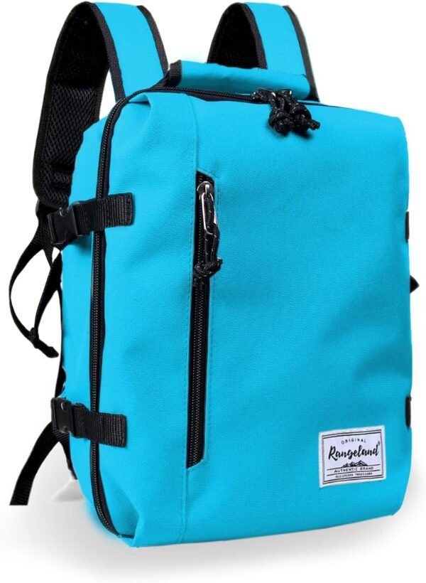 Kids Travel Backpack Suitcase Style Lightweight Carry-On Weekender Bag 10L Daypack with Tablet Sleeve and Chest Strap, Water Blue
