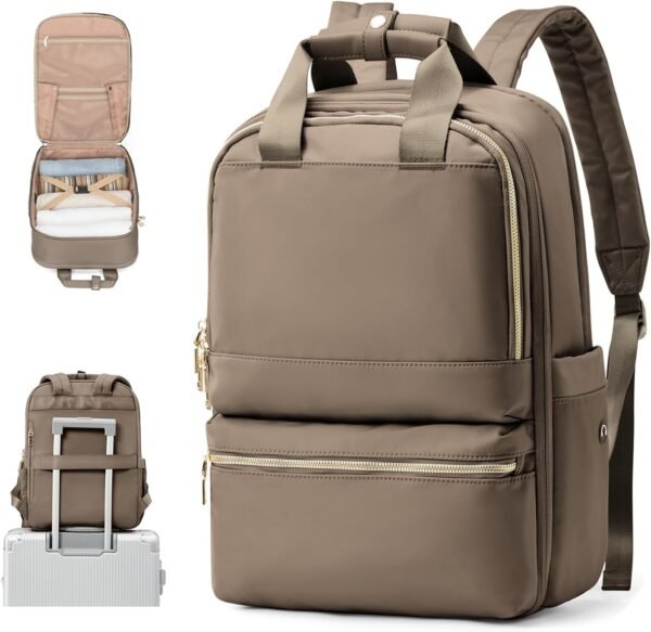 Travel Backpack Carry On Flight Approved Small Travel Backpack For Women Carry On Backpack Personal Item Travel Bag Laptop Teacher Backpack Work Backpack For Traveling On Airplane Dark Brown