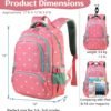 BLUEFAIRY Lightweight Water Resistant Backpack for Girls, Pink, 5-9 Years, Laptop Compartment, Adjustable Shoulder Straps, Breathable Mesh - Image 2