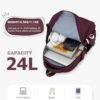 BOXSAM Lightweight Backpack for Women, Large Laptop Travel Backpack Casual Daypack Bag Rucksack for Men.Wine Red - Image 4