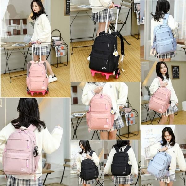 Rolling Backpack,Backpack with Wheels,Kids Roller Backpack for Girls Boys Travel Bag on Wheels Kids Trolley School Bag,Blue - Image 7