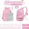 Kids Backpack, Kawaii Printed Girls Bookbags for Preschool, Lightweight School Backpack for Primary and Elementary and Kindergarten, Waterproof Teen Backpacks, Pink/Rainbow - Image 3