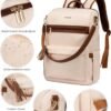 LOVEVOOK Laptop Backpack Women,15.6 Inch Convertible Backpack Purse for Women with USB Port,Fashion Teacher Nurse Bag Work Backpack with Cute Wristlet Bag for Travel Commute,Beige Brown - Image 7
