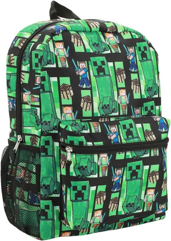 Minecraft Creeper All-Over Print 18” Backpack - Image 2