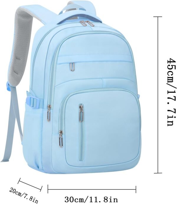 Cute School Backpack for Women Men Casual Travel Laptop Backpack Aesthetic Lightweight College Bookbags for Kids(Blue) - Image 2
