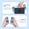 RHOTALL 8 in 1 Cute Travel Carrying Case for Nintendo Switch OLED,Hard Shell Portable Carry Case with 10 Game Card Slots,Protector Cover,Screen Protector,Strap,2 Thumb Caps for Boy Girl Kid -Blue stit - Image 4