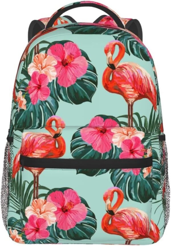 Flamingo Palm Leaves Flower Tropical Backpack For School Laptop Bags Bookbag Big Casual Daypack For Student Girls Boys Kids Teens Travel Sports Work - Image 7