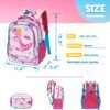 WAWSAM Dinosaur Backpack for Girls - Pink Kids Backpack for School 15” Preschool Kindergarten Elementary Schoolbag Book Bags Travel Casual Backpack with Chest Strap - Image 7