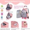 Rolling Backpack,Backpack with Wheels,Kids Roller Backpack for Girls Boys Travel Bag on Wheels Kids Trolley School Bag,Blue - Image 3