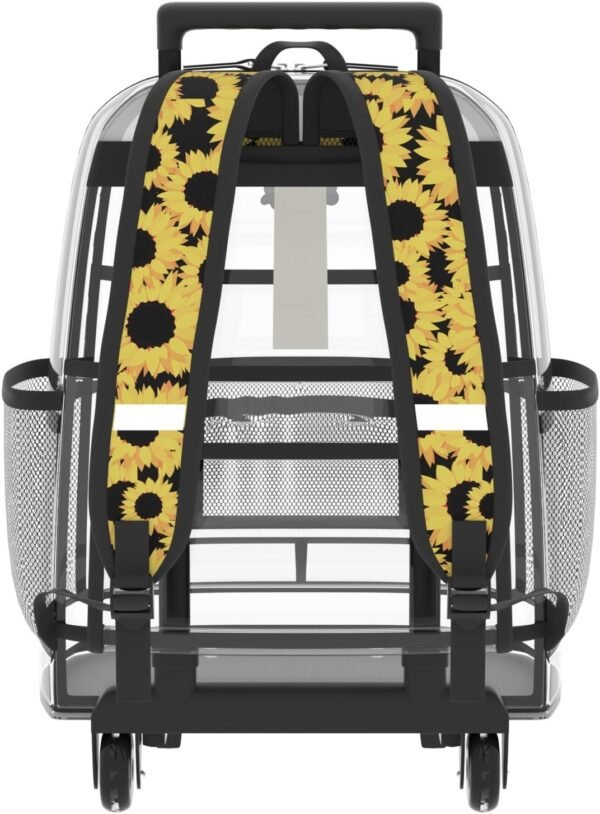 seastig Clear Backpack Rolling Backpack for Kids 18in Double Handle Wheeled Backpack Children Luggage for School, Travel - Image 2