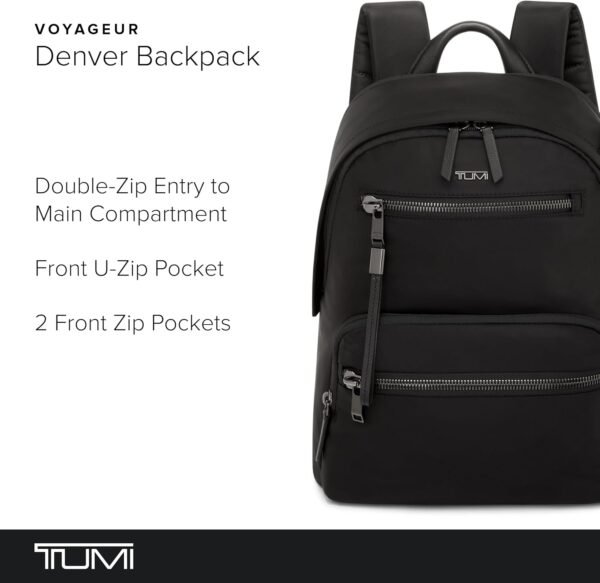 TUMI - Voyageur Denver Backpack - Everyday Nylon Backpack for Business - Premium Travel Backpack for Men & Women - Black & Gunmetal - Image 2