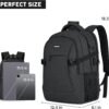 Travel Laptop Backpack, 15.6 Inch Large School Backpacks for Teens Boys, Water Resistant Business Men Computer Bag Durable Women Back Pack with USB Charging Port for College Work, Black - Image 3