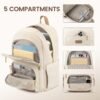 LOVEVOOK Travel Laptop Backpack for Women, Waterproof Work Backpack Fits 15.6 Inch Laptop, Large Computer Backpack for College, Beige - Image 2