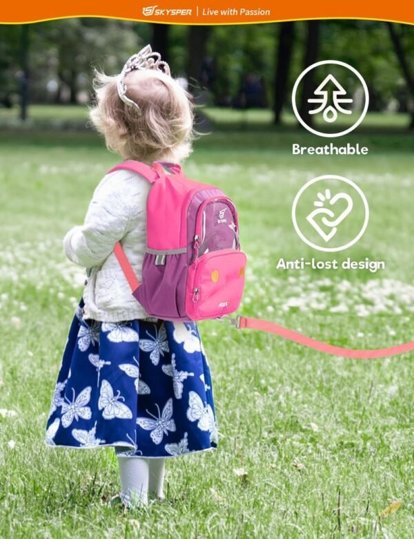 SKYSPER Small Toddler Backpack with Safety Anti-lost Leash Kids Travel Daypack for Preschool Kindergarten for Boys Girls - Image 6