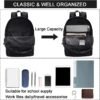 SUPACOOL Lightweight Casual Travel Backpack with USB Charging Port for Men and Women, Laptop Backpack for College School boys and girls, Bookbag, High School Backpack for Teens (Full Black) - Image 3