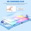 RHOTALL 8 in 1 Cute Travel Carrying Case for Nintendo Switch OLED,Hard Shell Portable Carry Case with 10 Game Card Slots,Protector Cover,Screen Protector,Strap,2 Thumb Caps for Boy Girl Kid -Blue stit - Image 6
