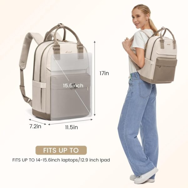 LOVEVOOK Laptop Backpack for Women 15.6 Inch,Cute Backpack Laptop Bag with USB Port,Waterproof Travel Backpack Purse Teacher Nurse Bag Fashion Computer Bag for Work - Image 5