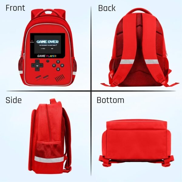 Backpack For School Boys - Gamer Boys Backpack For Elementary Middle School - Boys Backpacks Ages 6-18 Kids Children Teens ，17″ Video Game Bookbag Travel Back Pack - Image 5