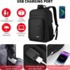 Backpack for Men and Women, Casual School Backpack Teen Boys and Girls Lightweight 15.6 Inch Laptop Bookbag with USB Charger for College Work Travel (Black) - Image 6