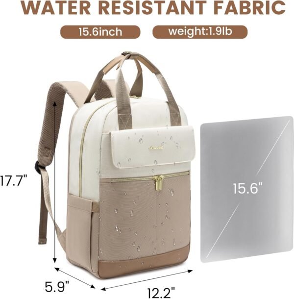 LOVEVOOK Laptop Backpack for Women, 15.6inch Laptop Bag with USB Port, Waterproof Travel Work Backpack Purse, Anti-Theft Backpacks Casual Computer Daypack Nurse Teacher Bag - Image 6