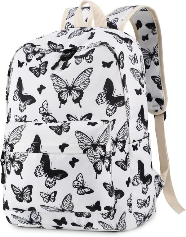 Backpack for Girls, Lightweight Butterfly School Backpack, Waterproof Travel Backpack, 15.6 inch Laptop Bag for Elementary, High School, Girls, Teens, Women