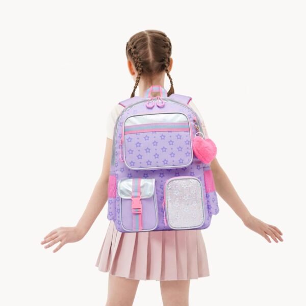Meetbelify Backpack with Wheels for Girls Rolling Backpack Cute Carry on Backpack for Elementary Student - Image 7