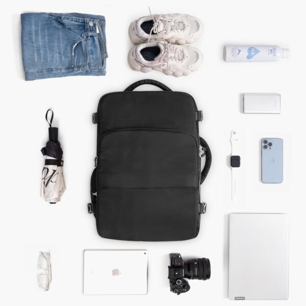Backpack for Men Women, Black Backpack for Traveling on Airplane, Weekender Carry on Backpack Bag, Personal Item Backpack Flight-approved - Image 8