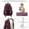 BOXSAM Lightweight Backpack for Women, Large Laptop Travel Backpack Casual Daypack Bag Rucksack for Men.Wine Red - Image 5