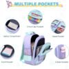 3PCS School Backpack for Girls, Kids Backpack for Girls with Lunch Box Pencil Case, Cute Kawaii Mermaid Backpack for Girls, Schoolbag Bookbag for Kindergarten Elementary Middle High School - Image 3