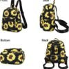LEDAOU Mini Backpack Girls Cute Small Backpack Purse for Women Teens Kids School Travel Shoulder Purse Bag (Black Sunflower, 1 Pcs) - Image 8