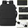 Travel Laptop Backpack, Carry On Backpack for Men Women Airline Approved, Large Waterproof College Business Work Hiking Casual Daypack Bag, Fits 16" Laptop, Black - Image 5