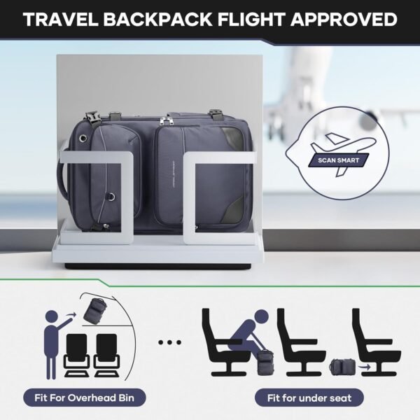 Maelstrom Travel Backpack for Men Women, 35L Carry on Backpack for Traveling on Airplane,with Belt Bag&Shoe Compartment,Waterproof Laptop Backpack fit 17”Laptop-Mystery Grey - Image 5