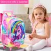 3PCS Rolling Backpack for Girls Boys, Kids Roller Wheeled Bookbag with Lunch Box, Backpacks with Wheels for Elementary - Image 3