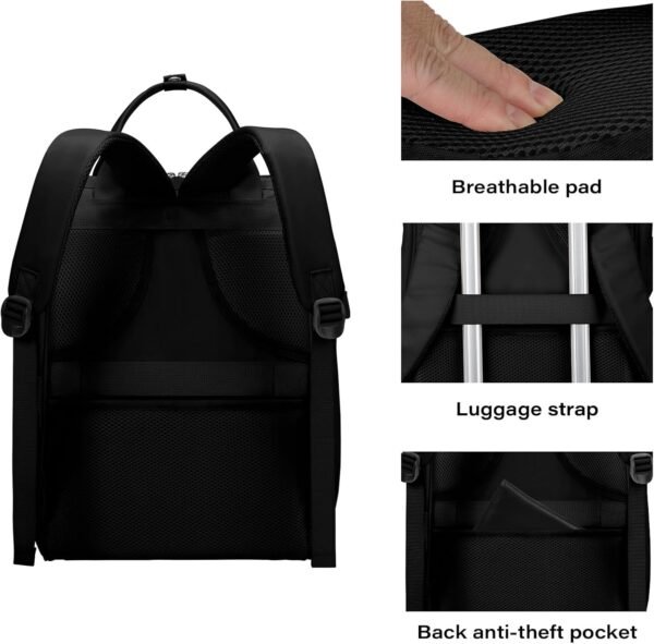 Maelstrom Travel Backpack for Women Men,Laptop Backpack Fits 15.6-17.3 Inch Laptop, Water Resistant Carry On Backpack with Detachable Lunch Box,Black - Image 5