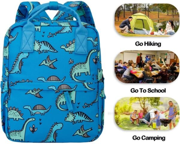 Cute Toddler Preschool Backpack Dinosaur Unicorn School Book Bag for Girls, Boys, Kids, Kindergarten Nursery Travel Bag(12inch, Blue Dinosaur) - Image 6