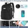 ETRONIK Travel Backpack for Women, 15.6 Inch Anti Theft Laptop Backpack with USB A & C Charging Port, Water Resistant Work Backpack, Computer Backpacks for Nurse, Teacher, College, School, Black - Image 2