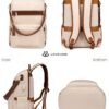 LOVEVOOK Laptop Backpack Women,15.6 Inch Convertible Backpack Purse for Women with USB Port,Fashion Teacher Nurse Bag Work Backpack with Cute Wristlet Bag for Travel Commute,Beige Brown - Image 6