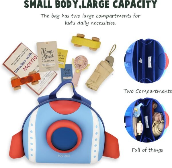 Zoy zoii Toddler Backpack for Boy, Kids Mini Battleship Backpack Gift, Preschool Kindergarten Travel Bag for 2-6 Years - Image 3