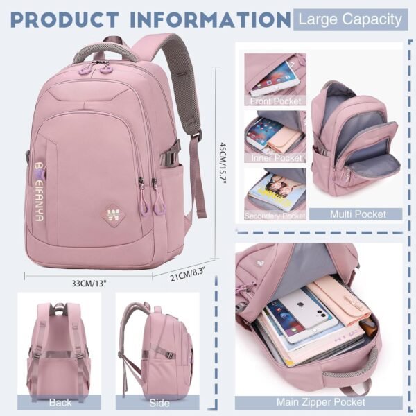 Kids Backpacks for School Teens Girls Cute Backpack for School Bookbag Women Travel Student Large Book Bag Boys, Purple - Image 4