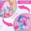 4PCS Rolling Backpack for Girls,Kids Unicorn Bookbag with Roller Wheels, Suitcase School Bag Set for Toddler Elementary - Image 7