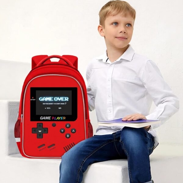 Backpack For School Boys - Gamer Boys Backpack For Elementary Middle School - Boys Backpacks Ages 6-18 Kids Children Teens ，17″ Video Game Bookbag Travel Back Pack - Image 7