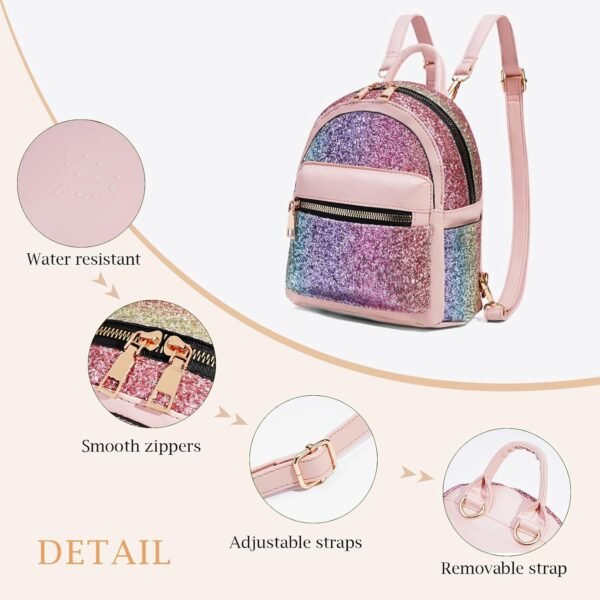 Mini Backpack for Girls, Small Backpack Purse for Women Teens Kids, Cute Mini Bookbag with Coin Purse Gift - Image 6